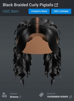 the black braided curly wig is shown in this screenshot