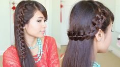 Unique 4-Strand Lace Braid Hairstyle for Long Hair Tutorial New Braided Hairstyles, Latest Braided Hairstyles, Girls Hairstyles Easy, Plaits Hairstyles, Long Hair Tutorial, Lace Braid, Long Hair Video, Peinados Recogidos