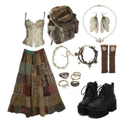 Mystic Archetype Aesthetic Fashion, Clothing Boards Outfits, Woodsy Outfit, Effy Stonem, Boho Outfit, Cottagecore Outfits, Hippie Clothes