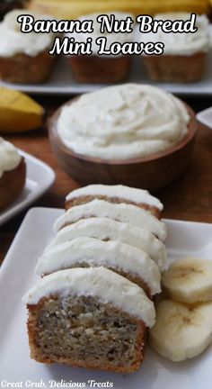 A long white plate with a banana bread loaf on it and topped with frosting. Bread Garlic Cheese, Bread Recipes Cinnamon, Recipes Garlic Bread, Jalapeno Cheddar Bread, Cheese Bread Recipes, Cheddar Bread Recipe, Nut Breads, Homemade Pretzels Recipe, Recipes Jalapeno