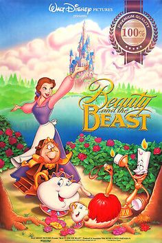 the poster for beauty and the beast from disney's animated movie, which is being released