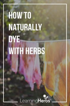 clothes hanging out to dry with the words how to naturally dye with herbs