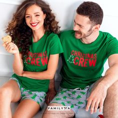 "Thank you for your interest in our Couple Christmas Pajamas, Holiday Pajamas, Matching Couple Pjs We crafted these originally-designed premium quality cotton pajamas to be soft and comfortable for a good night's sleep and happy family moments together. ♥ PRODUCT HIGHLIGHTS  ✔️The price is per set  ✔️ Pajama set includes: Top: Cotton 100% Lower section: Cotton 100% ✔️ OEKO-TEX certified soft 160gsm fabric. ✔️ Wear snug fitting ✔️ Designed for comfort and fun family matching. ✔️ Perfect for cute Family Matching Christmas Sets For Pajama Party, Family Matching Sets For Christmas Pajama Party, Family Matching Christmas Loungewear Sets, Matching Christmas Sleepover Sets, Festive Cotton Sleepwear For Christmas, Festive Cotton Christmas Sleepwear, Festive Christmas Cotton Sleepwear, Holiday Cotton Sets For Pajama Party, Green Cotton Christmas Sets