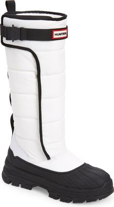 Hunter Intrepid Tall Waterproof Snow Boot (Women) | Nordstrom Weatherproof Sporty Synthetic Boots, Functional Synthetic Insulated Boots, Insulated Synthetic Functional Boots, Functional Insulated Synthetic Boots, Weatherproof Nylon Boots, Functional Weatherproof Nylon Boots, Insulated Synthetic Boots For Sports, Sporty Waterproof Boots For Cold Weather, Sporty Insulated Synthetic Boots