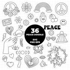 the 25 peace doodle svg files