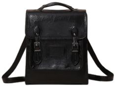 Black Flap School Bag, Black Satchel Bag For Students, Black School Bag With Hasp Closure, Classic Black Shoulder Bag For School, Classic Black Satchel Backpack, Black Shoulder Bag Satchel For School, Black Satchel Leather Backpack For Students, Black Travel Satchel With Hasp Closure, Black Leather Shoulder Bag For Students