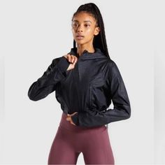 Gymshark Women’s Speed 1/4 Zip Jacket Nwt Perfect Condition Never Worn Color- Black Size Xs Description From Gymshark: Even The Rain Won’t Rain On Your Running Parade. The Speed 1/4 Zip Jacket Is The Extra Layer You Need, It’s Water Repellent To Keep You Protected, And Light Enough To Keep You From Burning Up. Featuring A Zipped Kangaroo Pocket, Drawcord Waist And Gaiter Sleeve To Ensure Maximum Comfort On Your Journey, No Matter How Long. - Boxy Fit - Kangaroo Pocket - Drawcord (Back) At Waist - Hood - Thumbholes - Very Lightweight Base: 100% Polyester, Mesh: 68% Nylon, 32% Elastane -Model Is 5’8” And Wears Size Xs Bra Measurements, Gym Hoodie, Gymshark Women, Yoga Pants Outfit, Zip Jacket, Crop Jacket, Y2k Fashion, 1/4 Zip, The Rain