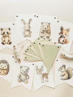 some cards with pictures of animals on them