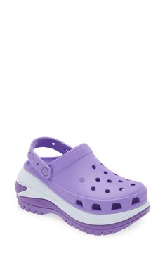 A street-savvy take on a CROCS classic, this slingback clog is elevated with a chunky, stacked platform and enhanced tread that's ready for adventure. 2 1/2" heel; 1 3/4" platform (size 8) Synthetic upper, lining and sole Imported Sneaker Outfits, Box Braids Hairstyles For Black Women, Braided Hairstyles For Black Women, Platform Slippers