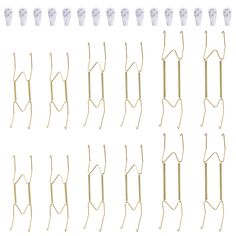 10 pack dental clippers for teeth and gums with gold colored metal clips on each side