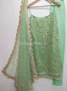 Mint green Salwar Kameez Suit Net Dupatta Indian Ethnic Designer Party Wear Custom Stitched Dress Fo Green Salwar Kameez, Party Wear For Women, Embroidered Salwar, Lace Suit, Girls Party Wear, Embroidery Skirt, Party Wear Lehenga, Net Dupatta, Anarkali Dress