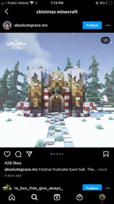 an iphone screen with the message christmas minecraft and it's screenshots