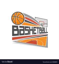 basketball logo design with ball and hoop on white background, suitable for sports team or competition