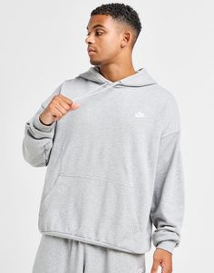 Level up your off-duty layers with this men's Oversized Hoodie from Nike. In a Dark Grey Heather colourway, this hoodie is cut from soft, midweight French terry cotton for next-level comfort. It fits oversized for a laidback feel, and features an adjustable drawstring through the hood for cosy coverage. It has long, baggy sleeves with dropped shoulders, and stretchy ribbed trims to secure the fit. With a kangaroo pocket up front to stash your essentials, it's finished with signature Nike branding embroidered to the chest. Machine washable. | Our model is 6'1" with a 39" chest and wears a size medium. Nike Oversized Hoodie, Baggy Sleeves, Nike Branding, Chest Machine, Nike Brand, Grey Nikes, Oversized Hoodie, Jd Sports, Oversize Hoodie