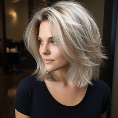 Framing Hairstyles, Blonde Shades, Hair Layered, Medium Haircuts, Haircuts For Medium Length Hair, Going Grey, Medium Hairstyles, Shoulder Length Hair Cuts