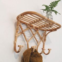 WickedAF Rattan Hook Hanger Coat Hanger Hooks, Handbag Holder, Tropical Bedrooms, Handbag Storage, Hanger Storage, Bathroom Storage Shelves, Hat Hooks, Hanger Rack, Rack Design