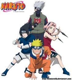 naruto and his friends are posing for the camera