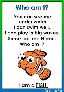 a poster with an image of a clown fish and the words who am i?