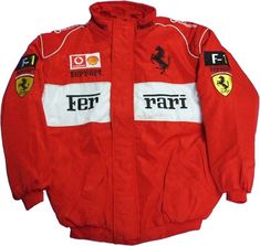 Ferrari Hoodie, Lana Del Rey Outfits, Vintage Ferrari, Ferrari Jacket, Racing Jackets, Shelf Clock, Racing Jacket, Fall Jackets, Wall Shelf