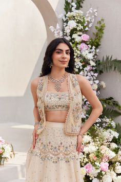 Lehenga And Blouse With Gilet