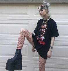 Goth Fashion Aesthetic, Goth Tshirt, Ur Welcome, Alt Outfits, Just Style, Tshirt Outfits, Goth Fashion