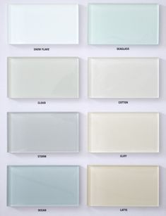 the different colors of glass tiles