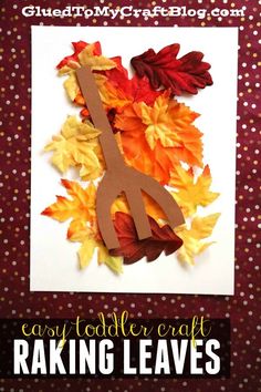 an easy fall craft for toddlers to make with paper leaves and cut out letters