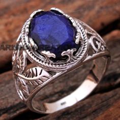 Faceted Blue Sapphire Oval Shape Gemstone Ring For Christmas Sale - 925 Sterling Silver Handmade Designer Ring Jewelry US Size 9 - ar6056( Stamped 925 )MATERIAL - 925 STERLING SILVERGEMSTONE - Blue Sapphire (dyed)RING SIZE - US 9RING WEIGHT - 6.04 GRAMSSTONE SIZE - 14 x 10 MMSTONE SHAPE -  OvalCOLOR - Blue Gemstone Bangle Bracelets, Oval Sapphire Ring, Gents Ring, Faceted Ring, Gemstone Bangle, Blue Sapphire Ring, Ring Oval, Unisex Ring, Blue Sapphire Rings