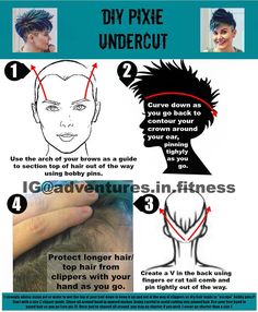 How I did my undercut with my new pixie:) The lady didn't' cut it the way I… Undercut Side Shave, Best Hair Cuts, Mom Mermaid, Cut Your Own Hair, Haircut Pixie, Pixie Undercut