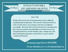 Dysautonomia Awareness Month 2015..Fact # 25... Acute Respiratory Failure, Long Term Care Facilities, Rare Disorders, Support Network