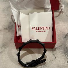 Brand New With Box Valentino Garavani Matte Black Rock Stud Leather Bracelet. Black Rock, Studded Leather, Valentino Garavani, Womens Jewelry Bracelets, Matte Black, Leather Bracelet, Women Jewelry, Brand New, Bracelet