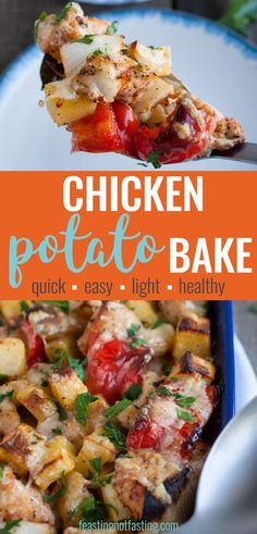 chicken potato bake is an easy, light and healthy meal that's ready in under 30 minutes