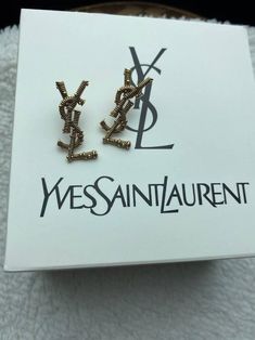 No Marks Or Imperfections. Open To Reasonable Offers Perfectly Maintained, As Good As New Length: 2cm Ysl Earrings, Vintage Yves Saint Laurent, Ysl Logo, Estate Jewelry, Jewelry Earrings Studs, Gold Finish, Yves Saint Laurent, Ukraine, Beauty Book