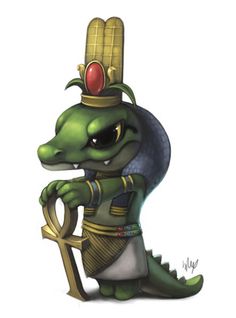 a cartoon character with an egyptian headdress