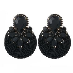 PRICES MAY VARY. Women Prom Party Sexy Rhinestones Earrings Color :Black . Length : 6.2cm / 2.44inches,Wide:4.3cm/1.7inches Material: Alloy, Rhinestone Jewelry maintenance: keep away from water and cosmetics, Avoid wearing it for a long time，Avoid wearing it while bathing and sweating We use box packaging to better protect the product, this earring can be worn on many occasions, such as wedding, daily, party, Halloween, Christmas, you can use it yourself or give it as a gift to friends, if you have any questions about this product, you can Feel free to contact us, thank you for your attention Rhinestone Halloween, Black Hair Accessories, Jewelry Ear, Black Earrings Dangle, Boho Crystal, Sparkly Earrings, Hanging Earrings, Black Earrings, Bar Earrings