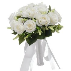 a bouquet of white roses in a vase