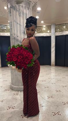 Formal Dress Black Women, Birthday Outfit Red, Homecoming Dresses Black Women, Birthday Dress 21st, 18th Birthday Outfit, Bouquet Of Roses