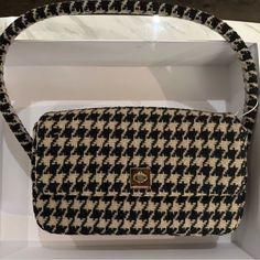 New With Tag. Never Used. Original Box And Packaging. Chic Black Bag With Houndstooth Pattern, Chic Houndstooth Rectangular Shoulder Bag, Chic Rectangular Houndstooth Shoulder Bag, Chic Black Houndstooth Pattern Bag, Anine Bing, Bag Brand, Shoulder Bags, Original Box, Bag Lady