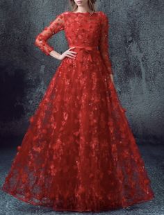 A-Line Glittering Elegant Floral Engagement Formal Evening Valentine's Day Dress Jewel Neck 3/4 Length Sleeve Floor Length Tulle with Sequin Appliques Red Long Sleeve Banquet Dress, Spring Party Evening Dress With 3/4 Sleeve, Spring 3/4 Sleeve Party Evening Dress, Winter Wedding Embellished Dresses, Winter Sequin Floor-length Dress, Winter Floor-length Sequin Dress, Red Long Sleeve Party Gown, Sequin Wedding Dress With 3/4 Sleeves, Sequin 3/4 Sleeve Wedding Dress