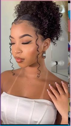 \ High Curly Hairstyles, Easy Updos For Natural Hair Black Women, Prom Hairstyles For Coily Hair, Natural Hair Prom Hairstyles Curly, Black Hairstyles Short Natural, Natural Hairstyles For Black Women Professional, Afro Prom Hairstyles, Natural Short Curly Hairstyles Black, Cute Black Curly Hairstyles