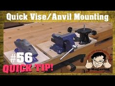 a bench vise with the words quick use / anvil mounting on it's side