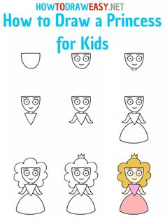 how to draw princesses for kids with the title, how to draw princesses for kids