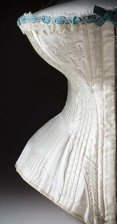 Satin corset c.1895 Victorian Sportswear, Corset Flossing, 19th Century Corset, 1890s Corset, Jeanne Paquin, Charles Frederick Worth, Corset Making, Diy Corset, Modern Corset