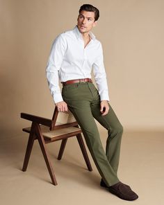 Twill 5 Pocket Jeans - Olive Green | Men's Charles Tyrwhitt Twill 5 Pocket Jeans - Olive Green Size W30 L30 Cotton White Shirt Green Pants Men, Olive Jeans Outfit Men, Army Green Outfit Men, Olive Green Pants Outfit Men Casual, Olive Green Chinos Outfit Men, Light Green Pants Outfit Men, Green Pants Men Outfit, Mens Green Pants Outfit, How To Style Olive Green Pants