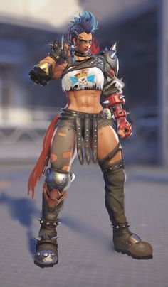 a female character in an overwatching outfit