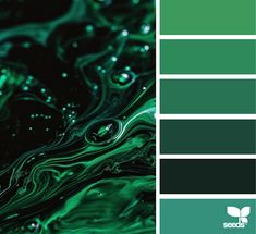 green and black color scheme with water drops