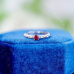 BASIC INFORMATION  Center Stone: Genuine ruby. Gemstone Size : Oval 3x4 mm. Side stone: Shining CZ Diamond ( dainty zircon). ABOUT BAND COLOR Silver (18K white gold plated sterling silver), Rose Gold (18K rose gold plated sterling silver) Gold (18K yellow gold plated sterling silver)  CUSTOM METALS RING  Ring Size: From US #2 to US #15. Supply customized Solid Gold (9K, 14K and 18K White Gold/ Rose Gold/ Gold). Customize Engraved: Accept name or some simple icon on ring band. It's laser engravin Red Oval Stackable Promise Rings, Dainty Gold Ring, July Birthstone Ring, Natural Ruby Ring, Simple Icon, Dainty Gold Rings, Promise Ring Gift, Ring Stacking, July Birthstone