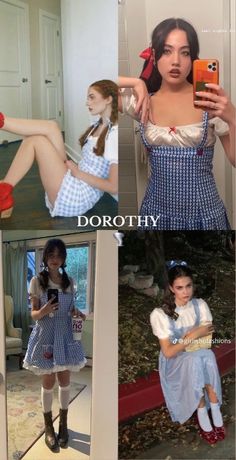 Dorothy Halloween Costume, Dorothy Costume, Women Halloween Costume Ideas, Horror Halloween Costumes, Halloween Costume Ideas For Women, Costume Ideas For Women, Classic Halloween Costumes