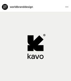 the logo for kavo is shown in black and white