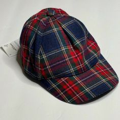 New w tags Janie and Jack red/navy blue/green plaid baseball cap/hat Elastic back  Retail:  $26 ** Stock photos - plaid pattern layout may vary Casual Baseball Cap For Fall, Casual Multicolor Six-panel Hat, Multicolor Flat Cap Baseball Cap Casual Style, Plaid Adjustable Curved Brim Hat, Adjustable Plaid Hat With Curved Brim, Classic Plaid Hat With Short Brim, Plaid Short Brim Hat For Winter, Classic Plaid Hat For Fall, Plaid Short Brim Winter Hat